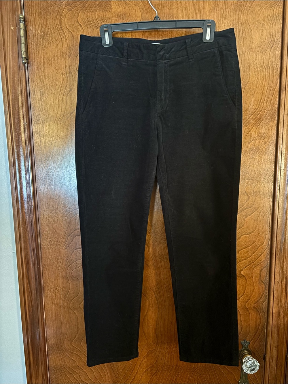 Vince Black Velvet Straight Leg Jeans Trousers size 8